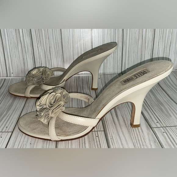 Pelle Moda Leather Slip On Sandal Heel Size 8M - Picture 5 of 10